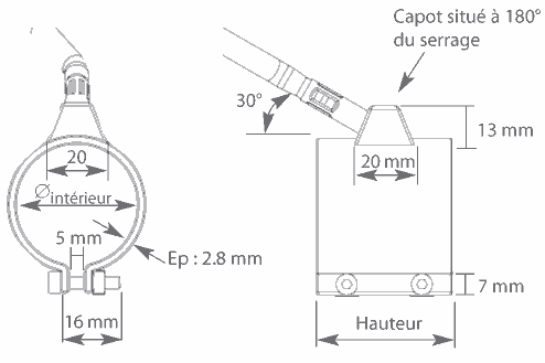 collier mica blinde etanche - dimensionnel